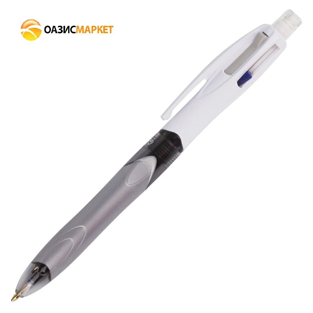 Ручка шарик. BIC &quot4Colours 3 + 1 HB" автомат. с грипом цвета (синий черный красный)