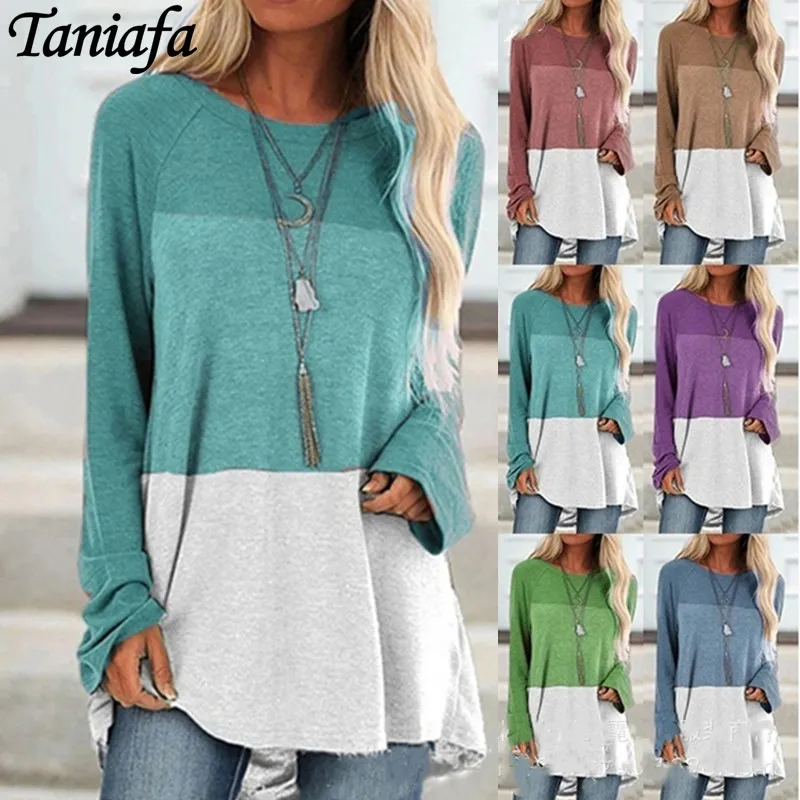 

Women's Fashion Autumn Winter Casual Long Sleeve Round Collar Pullover T-shirt