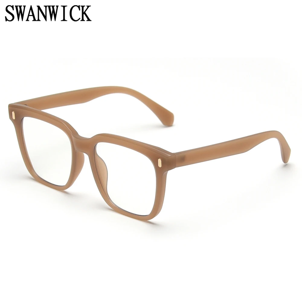 

Swanwick TR90 big frame men blue light blocking glasses vintage clear lens eyewear woman optical frames computer Korean style