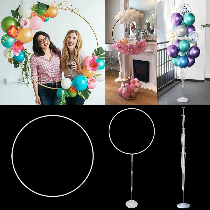 80/100/150cm Round Circle Balloon Wreath Hoop Balloon Ring Arch Bow for Birthday Wedding Decorations Baby Shower Party Navidad