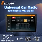 Eunavi 2 Din Android 10 автомобильный Радио GPS мультимедийный плеер 4G 64GB HIFI DSP DTS Универсальный HD экран 2Din Авторадио Стерео видео