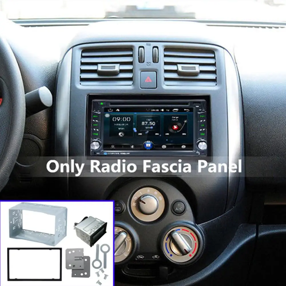Iron Frame Unit 2 DIN Cage Radio Vehicle Case Car Fitting DVD Player Mounting Plate Plastic Panel With Hardware | Автомобили и
