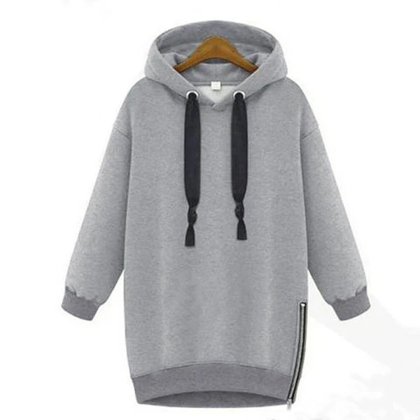 

Women Hooded Hoodies Sweatshirt Casual Loose Long Dress Coat Jacket Plus
