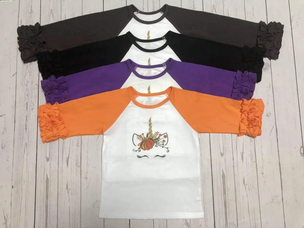 Оптовая продажа рубашки реглан для маленьких девочек на Хэллоуин День