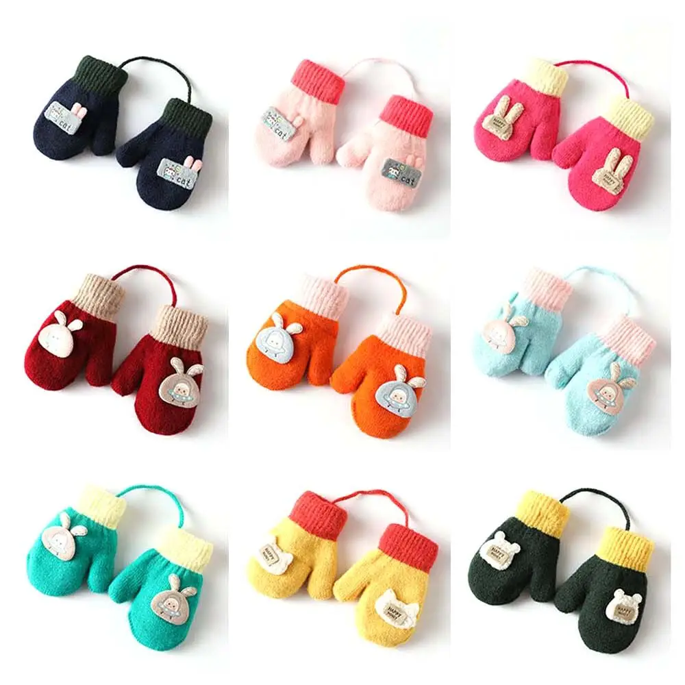 

Cartoon Baby Mittens Winter Warm Kids Baby Girl Gloves Knitted Children Toddler Teething Mitten Kids Clothing Accessories