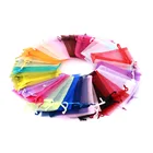 100 шт.лот 7x9 9x12 10x15 13x18 см Свадебные Рождественские Сумки Из Органзы на завязках для упаковки ювелирных изделий J15