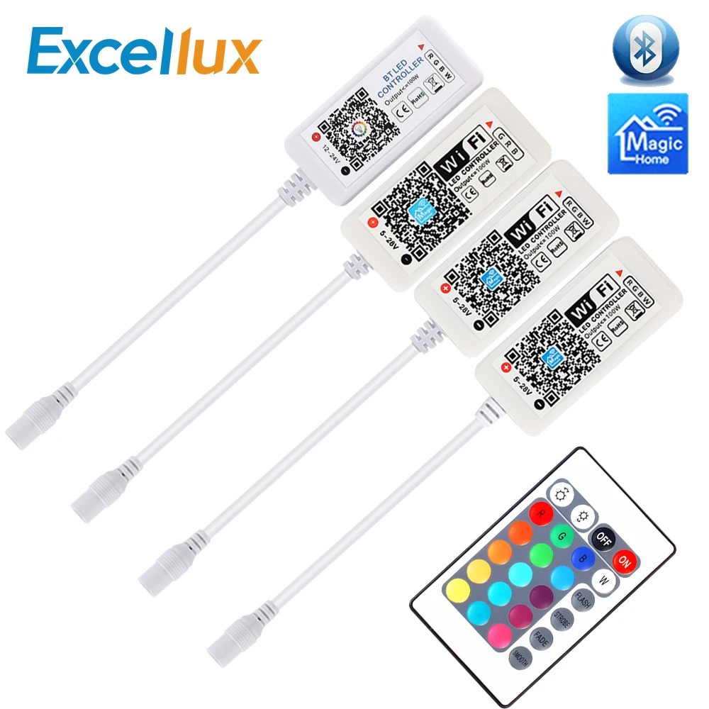 Светодиодная светильник с Wi Fi/Bluetooth/RGB/RGBW управлением 5 В 12 24 постоянного тока Android