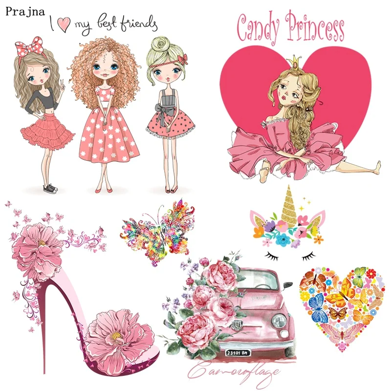 Prajna модные термонаклейки с изображением единорога бабочки для глажки|Заплатки| |