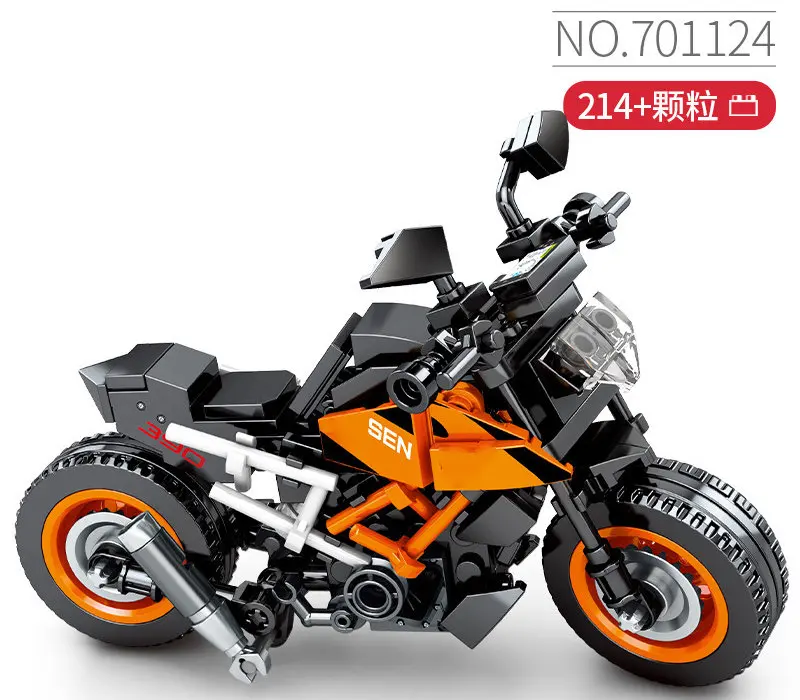 Sembo город гоночный мотоцикл из кубиков Diy скоростной Мотоцикл Мини спортивная