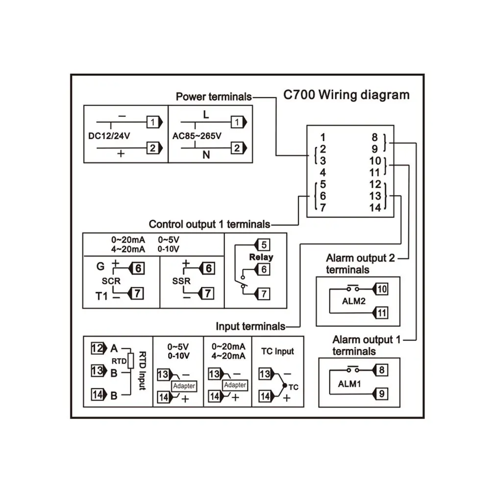 

Digital PID Temperature Controller Relay Output K Thermocouple Or PT100 Input Heating Or Cooling With Alarm