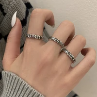 punk coin string rings lucky character geometric ring interlocking adjustable rings women girl finger jewelry gift