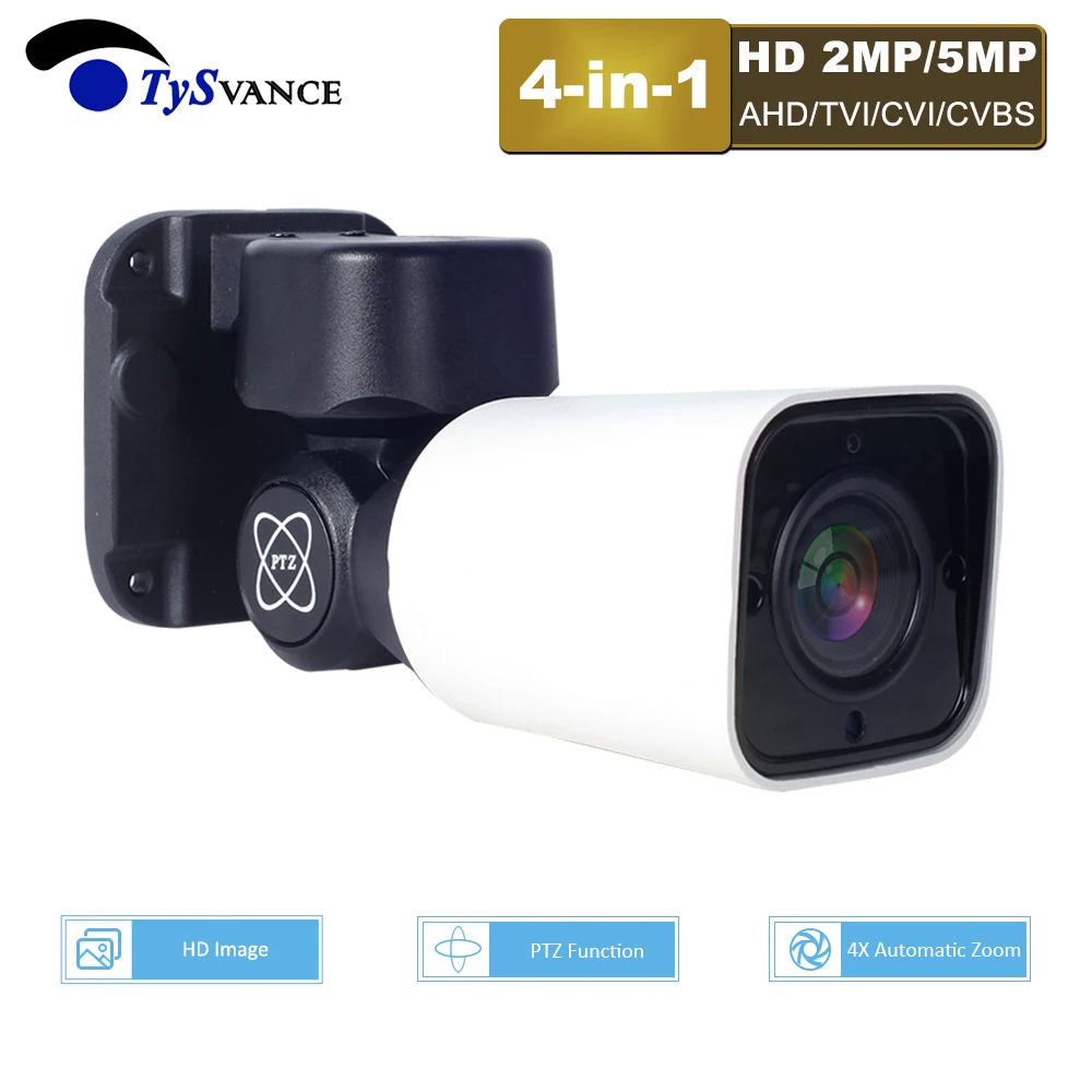 Наружная AHD 5MP 1080P Vandalproof IR Bullet PTZ камера безопасности 2MP TVI CVI CVBS 4in1 панорамирование