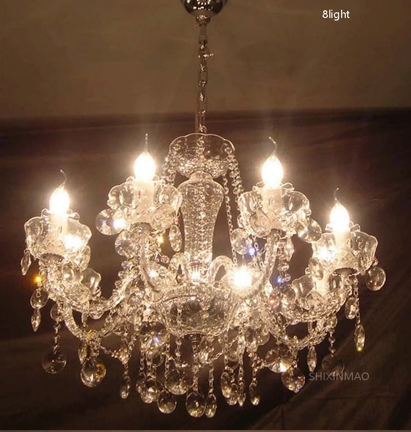 

6/8/12/15/24/30/35/42heads gold / silver hardware transparent crystal chandelier Home / Hotel Catering Shop Lighting fixtures