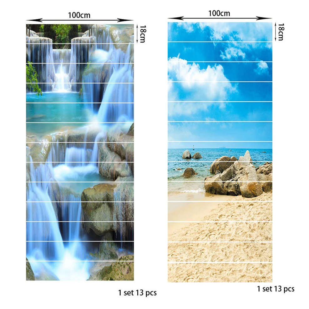 Самоклеящиеся наклейки для лестниц декоративные 3d-стикеры с пейзажной живописью