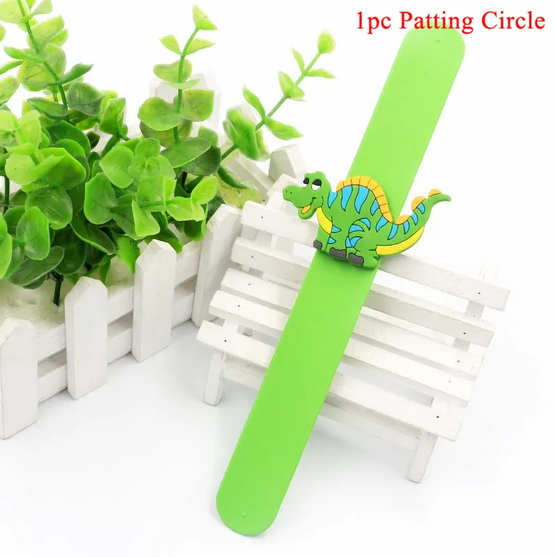 1pc Patting Circle 5 Реквизит Динозавр для вечеринки брелок для ключей динозавры кольцо браслеты ожерелья украшения для дня рождения подарок для детей Детские вечерние сувениры для душа - Цвет: 1pc Patting Circle 5