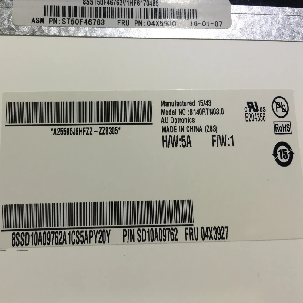 b140rtn03 0 14 0 inch1600900 edp 30pin screen for thinkpad t440 t450s s3 s431 s440 x1 carbon pn sd10a09762 fru 04x3927 free global shipping