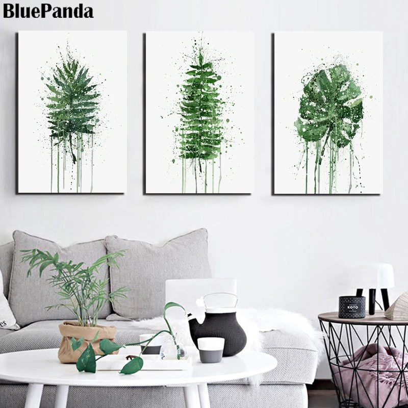 Картина с растительным листом на стене Художественная печать холст картина фон