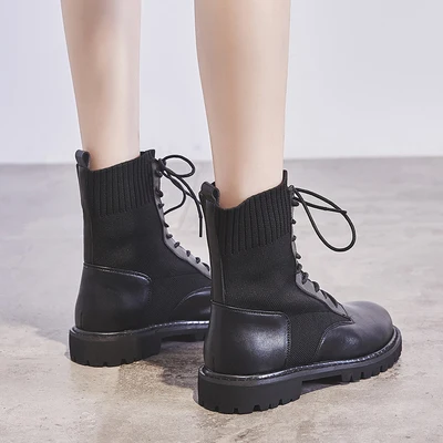 Байкерские ботинки Martin для девочек новинка зима 2019 Подиумные ботильоны