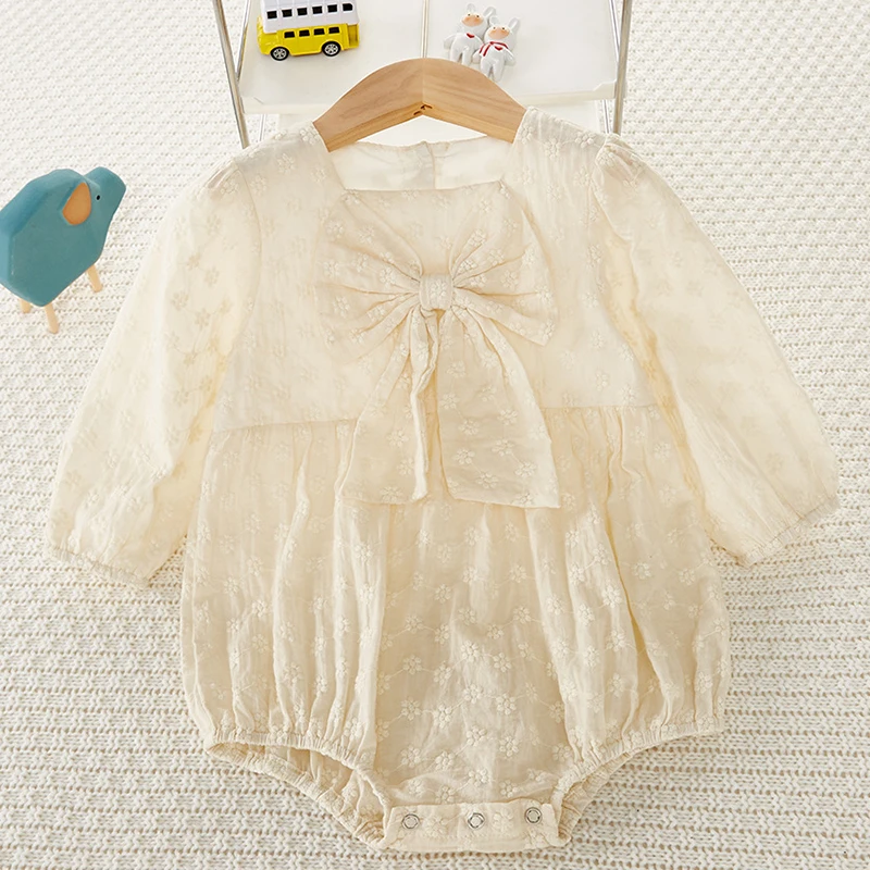 

Комбинезон для новорожденных, с длинным рукавом и бантом