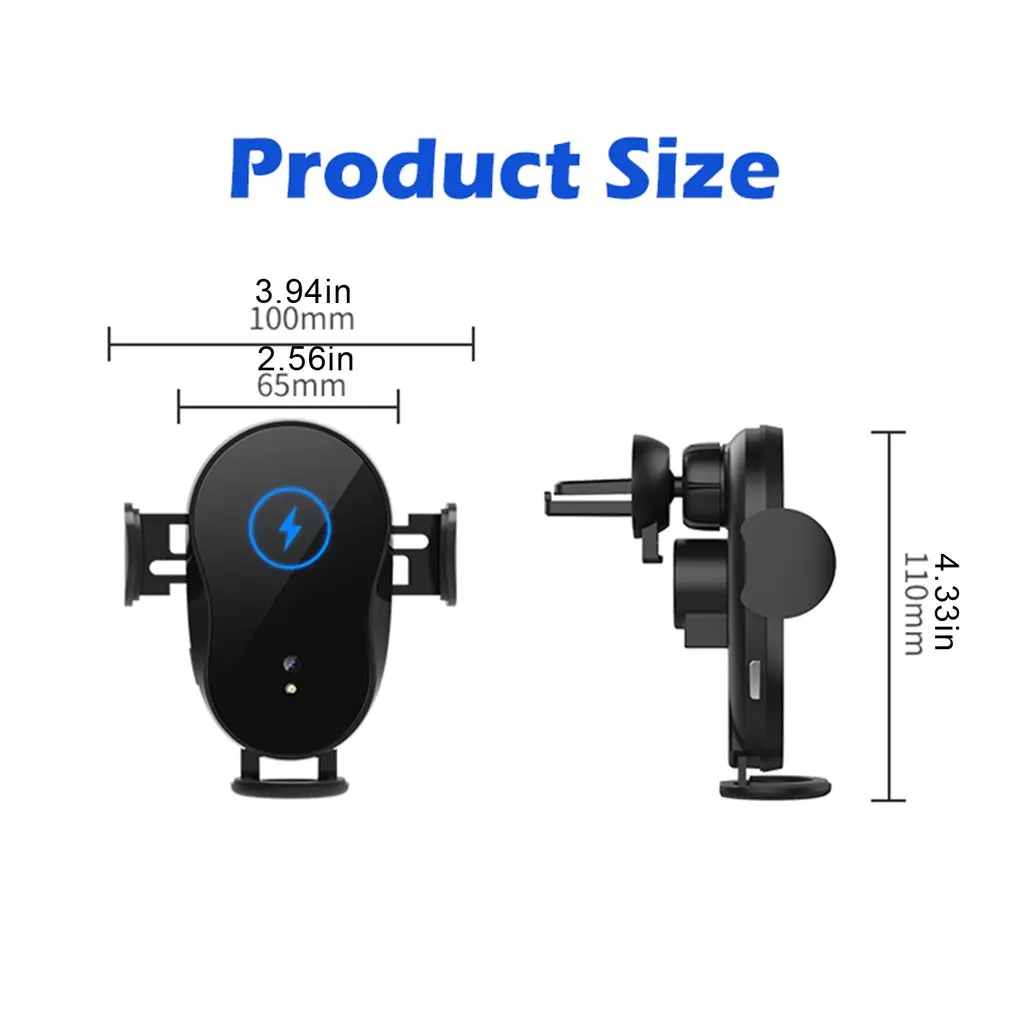 

15W Infrared Induction Car Wireless Charger Car Phone Holder Wireless Car Charge Bracket Portable Fast Charger