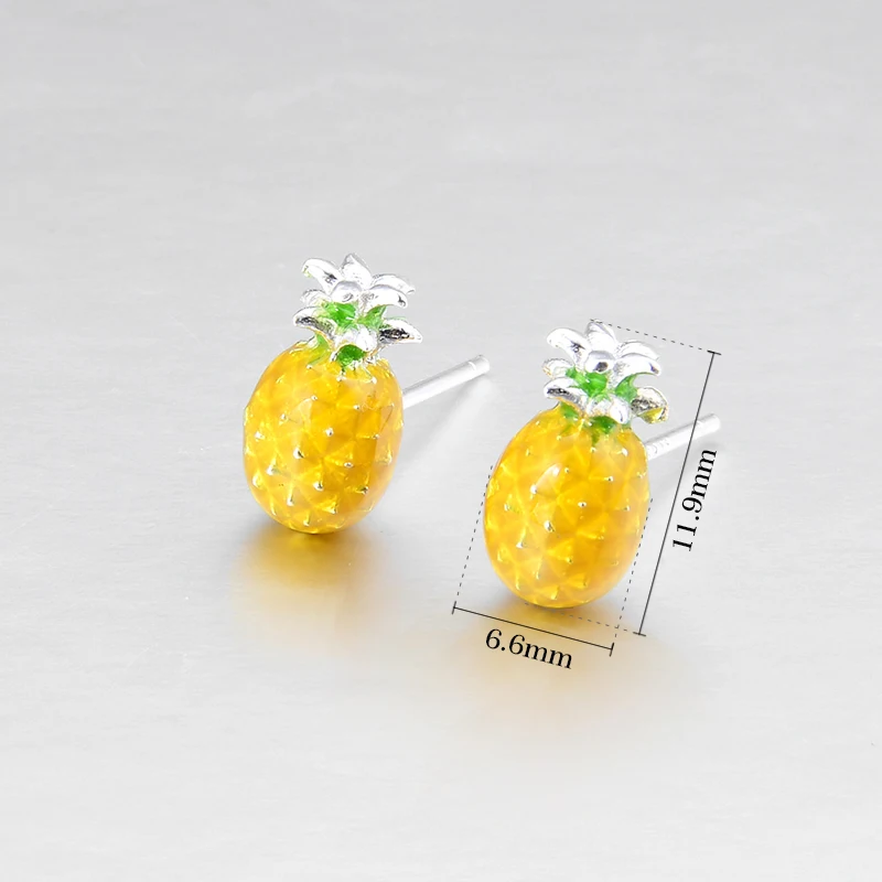 Женские сережки в виде ананасов сережки-гвоздики из стерлингового серебра 925