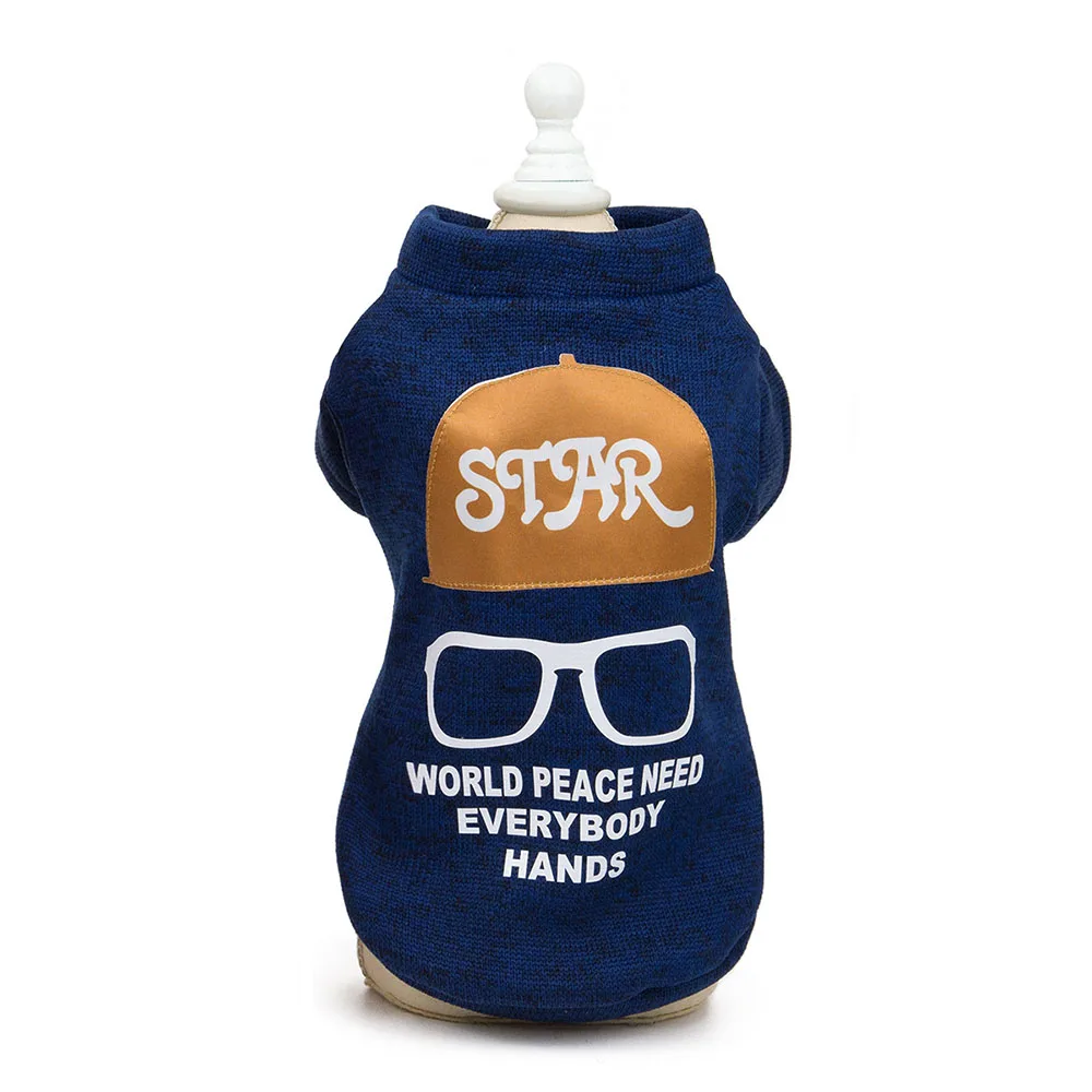 Зимняя одежда для маленьких собак модный свитер с принтом щенков толстовки кошек