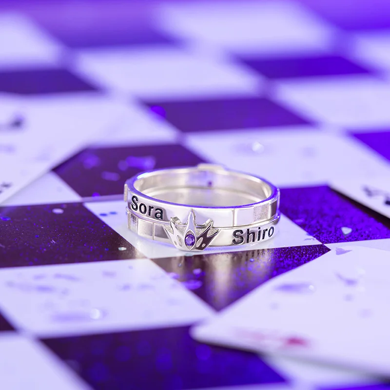 Аниме-кольцо No Game Life Sora Shiro Стерлинговое Серебро 925 пробы манга новый тренд
