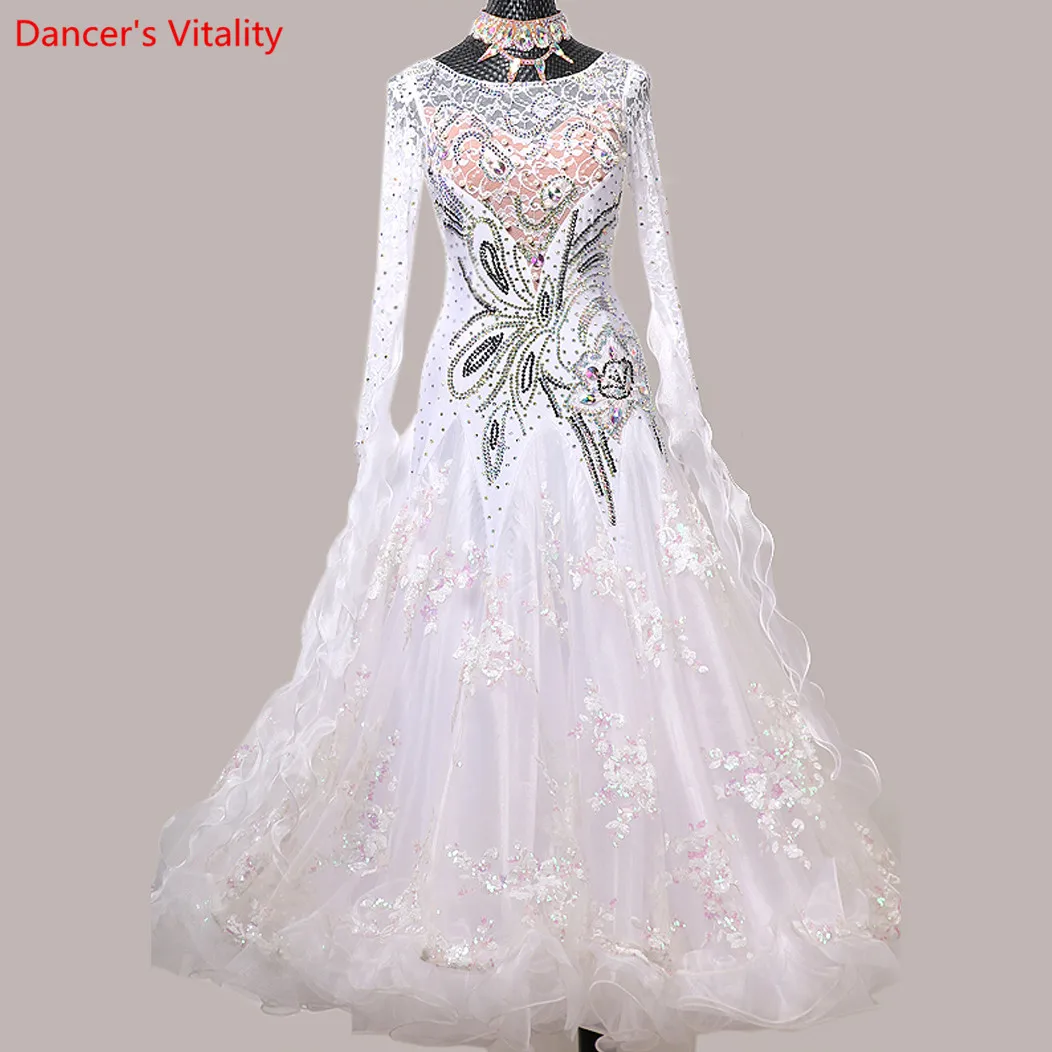 Современный танцевальный костюм для выступлений роскошное бальное платье с