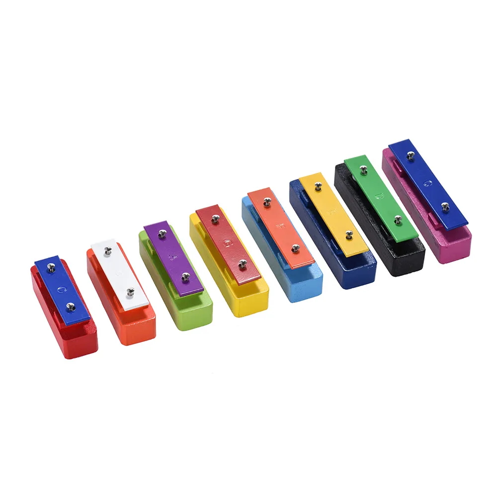 Colorful 8 Note Glockenspiel Resonator Bells Set Percussion Musical Educational Teaching Instrument Toy |