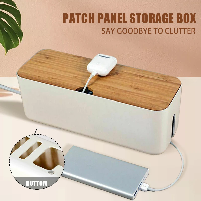 

Cable Storage Box Charger Wire Management Power Strip Wire Case Anti Dust Charger Socket Organizer Network Line Storage Bin