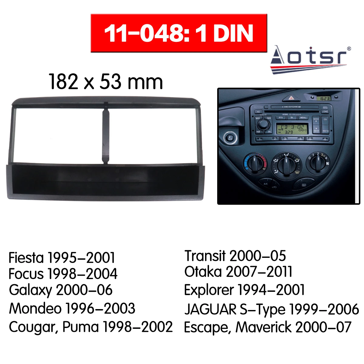 

Car Radio frame Audio Fascia For FORD Fiesta 1995 - 2001 Car Stereo Radio Fascia Panel Installation Adapter DVD player Frame