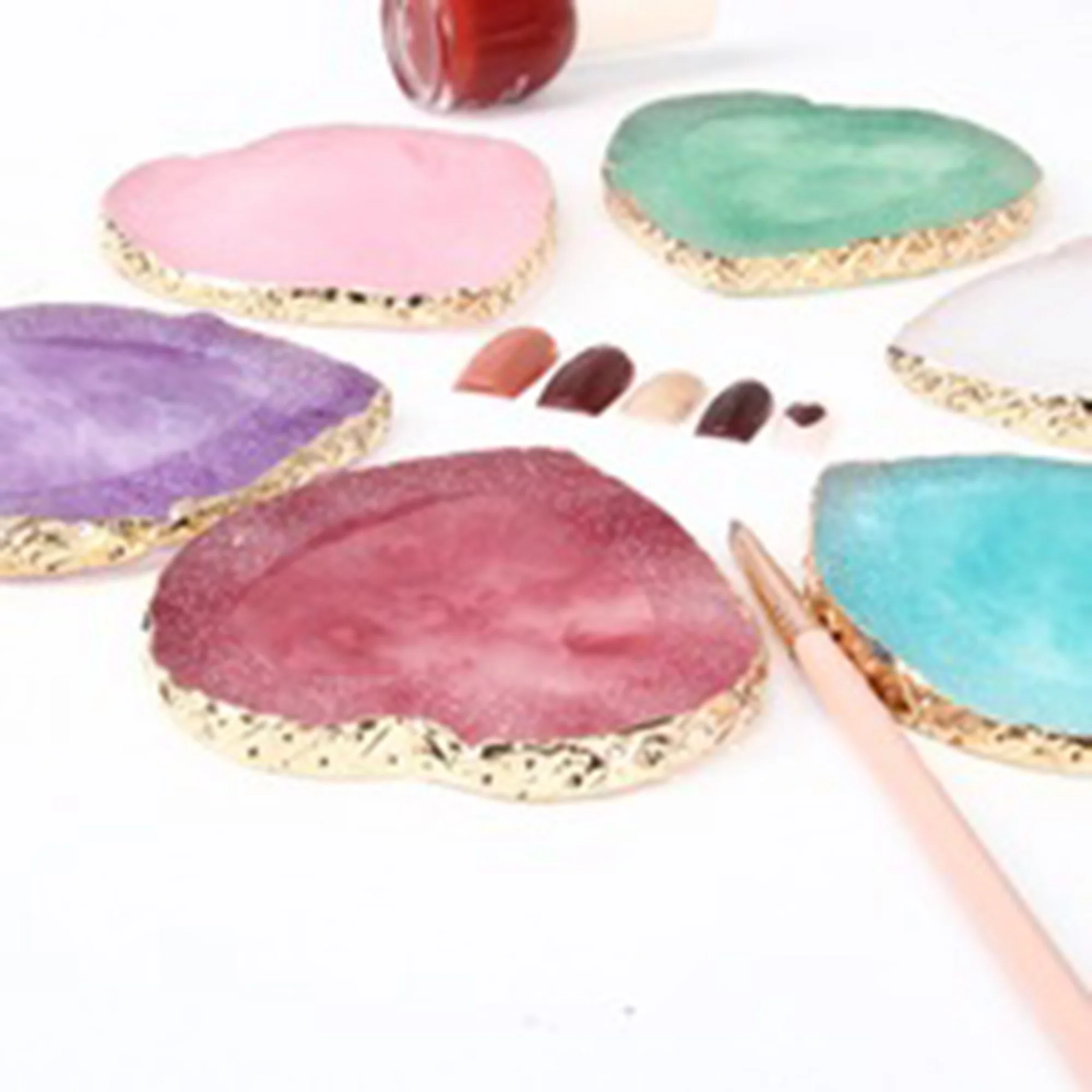 

Heart-shaped Retro Nail Plate Tips Display Nail Palette Agate Phnom Penh Palette Nail Art Practice Tools Display Board Tool