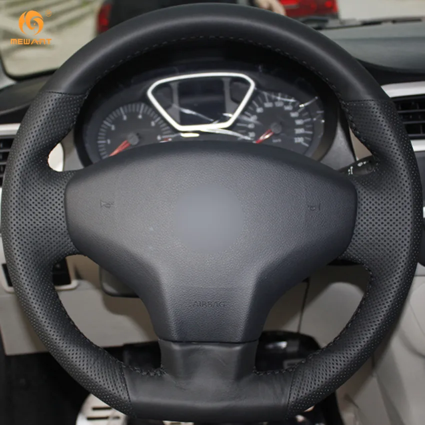 MEWANT черная искусственная кожа Чехол рулевого колеса автомобиля для Citroen Elysee C-Elysee