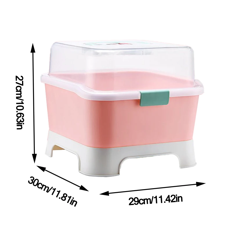 

Baby Dinnerware Organizer Baby Bottle Drying Rack With Anti-dust Cover Large Nursing Bottle Storage Box Dish Dryer Rack