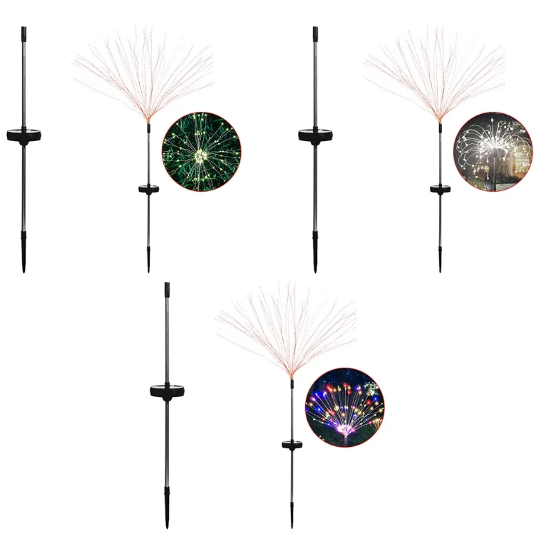 Фейерверк на солнечной батарее с автозарядкой 50 шт. медных проводов гибкий