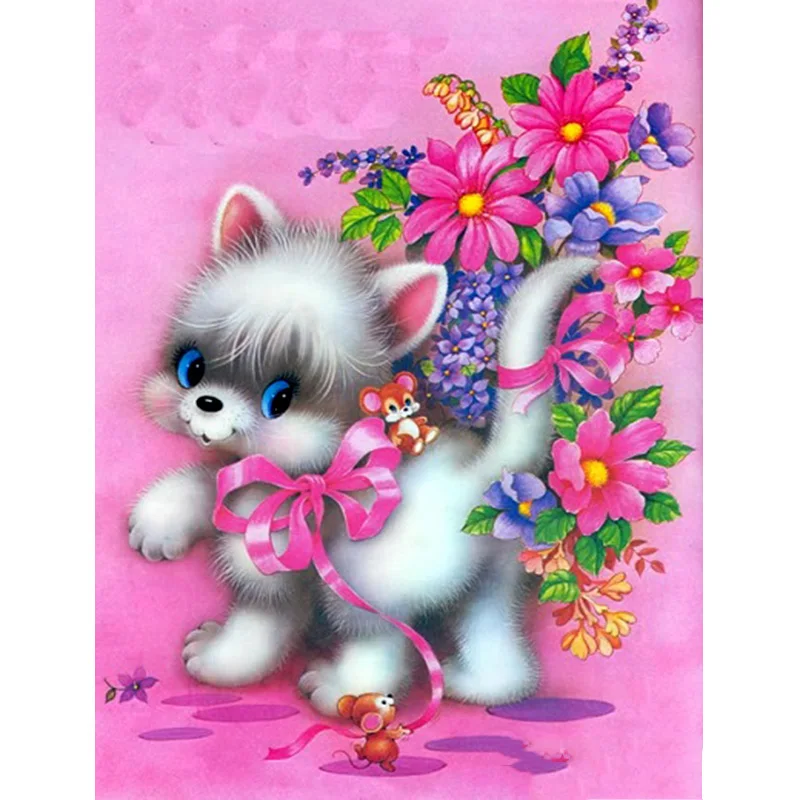 5D diy Набор для рисования с круглыми камнями и полотном вышивка крестиком на