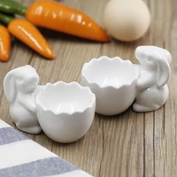 creative non stick egg tray ceramic tableware rabbit shape egg cup holder egg tool breakfast steam rack mold kitchen accessories