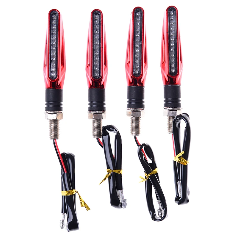 

4x Motorcycle LED Universal Red Turn Signal Lamp Motorbike Indicator Lights