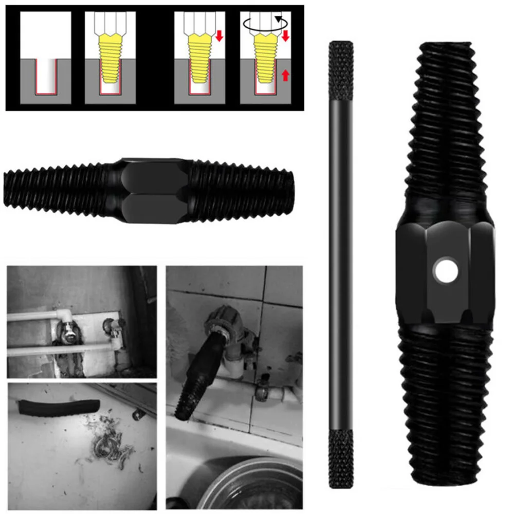 1/2'' 3/4'' Faucet Pipe Valve Broken Rust Damaged Screw Bolt Drill Bit Remover Kit Dual Use Double Head Extractor |