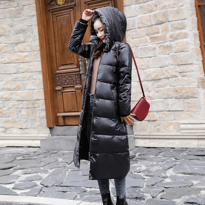 Зима 2020 90% белый пуховик на утином пуху длинная парка Женское пальто женский