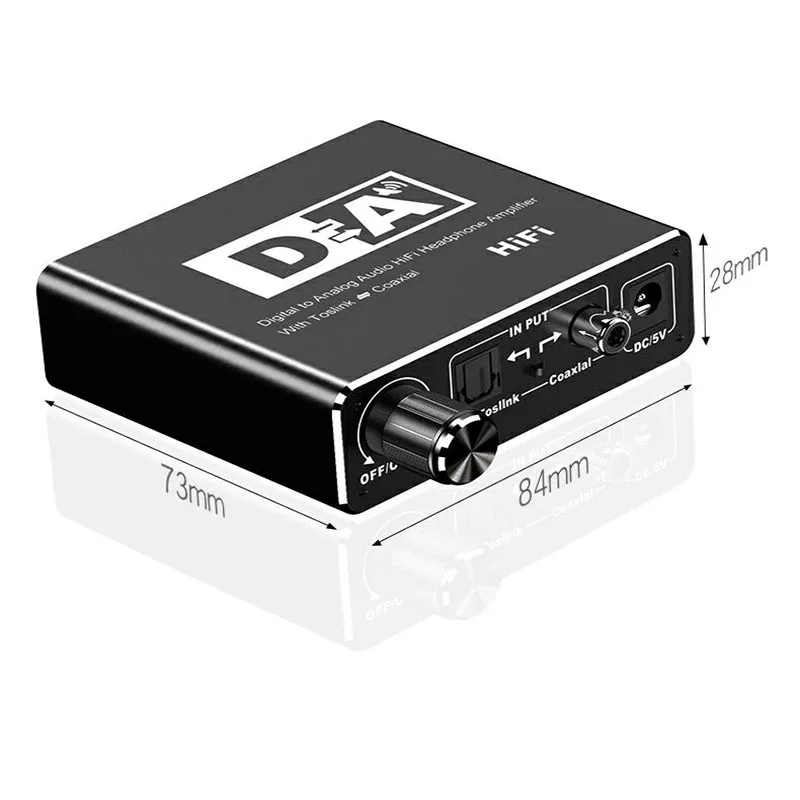 

Black Source Digital to Analog Fiber Converter Coaxial to 5.1 Channel Audio Decoder with Conversion headUSB and Coaxial