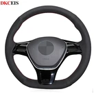 Сделай Сам, сшитая вручную, Черная мягкая замша, искусственная кожа, для Volkswagen VW Jetta, новое поло, Golf 7 Mk7, Passat B8, Tiguan, Sharan