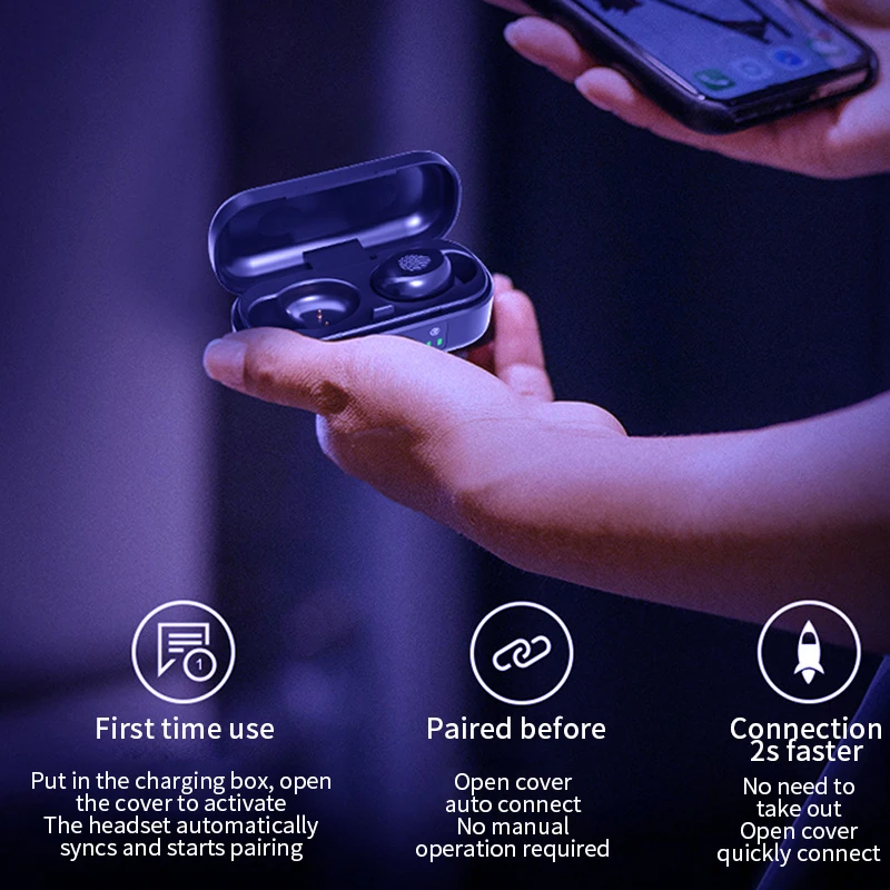 V8 TWS Bluetooth V5.0 наушники беспроводные стерео Спортивные Беспроводные гарнитура