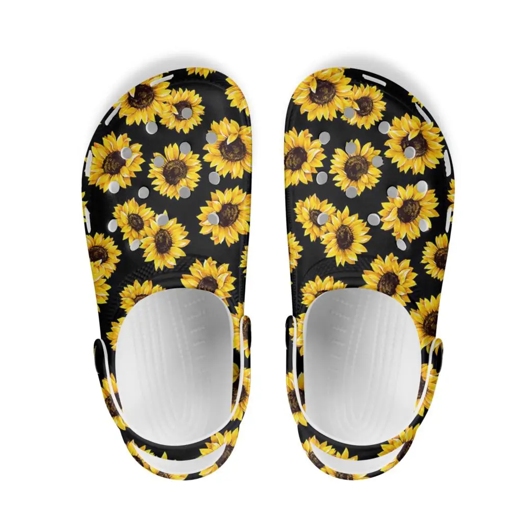 

2021 летние женские сандалии, Подсолнухи, граффити, дышащая пляжная обувь для взрослых, повседневная обувь из ЭВА, шлепанцы, оптовая продажа