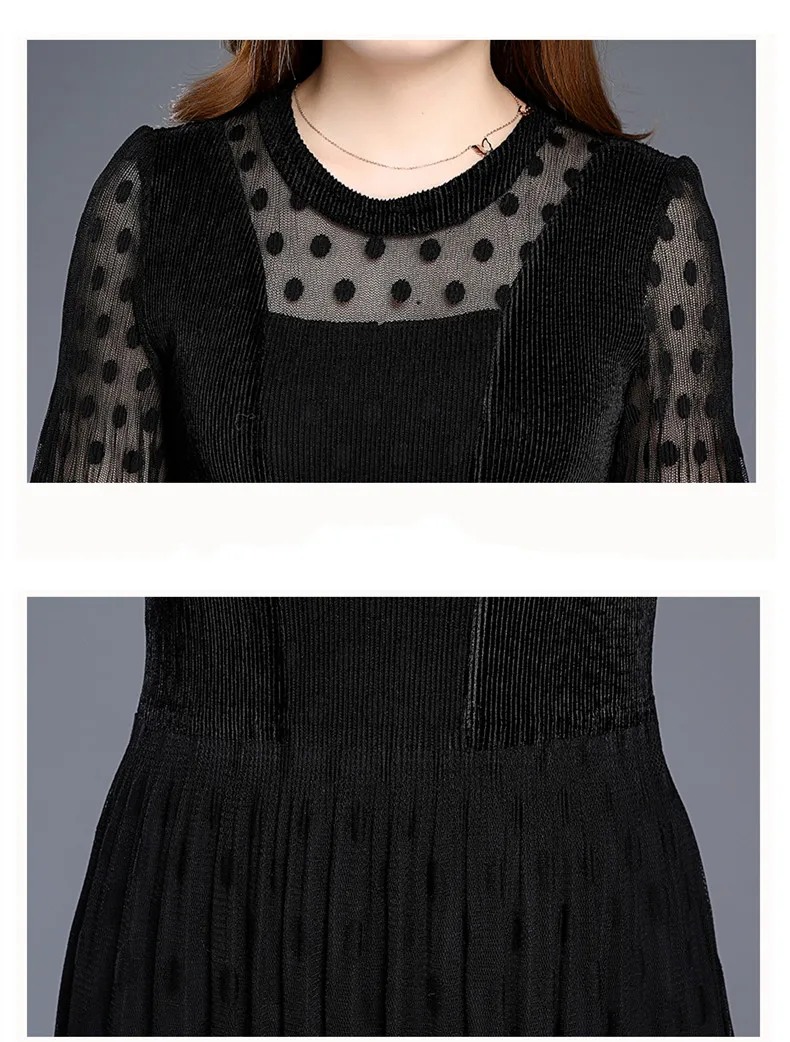 KMETRAM Spring Autumn Velvet Dress 2020 Vintage Party Maxi Women Long Sleeve Black Elegant Dresses Vestidos WW1158 | Женская одежда