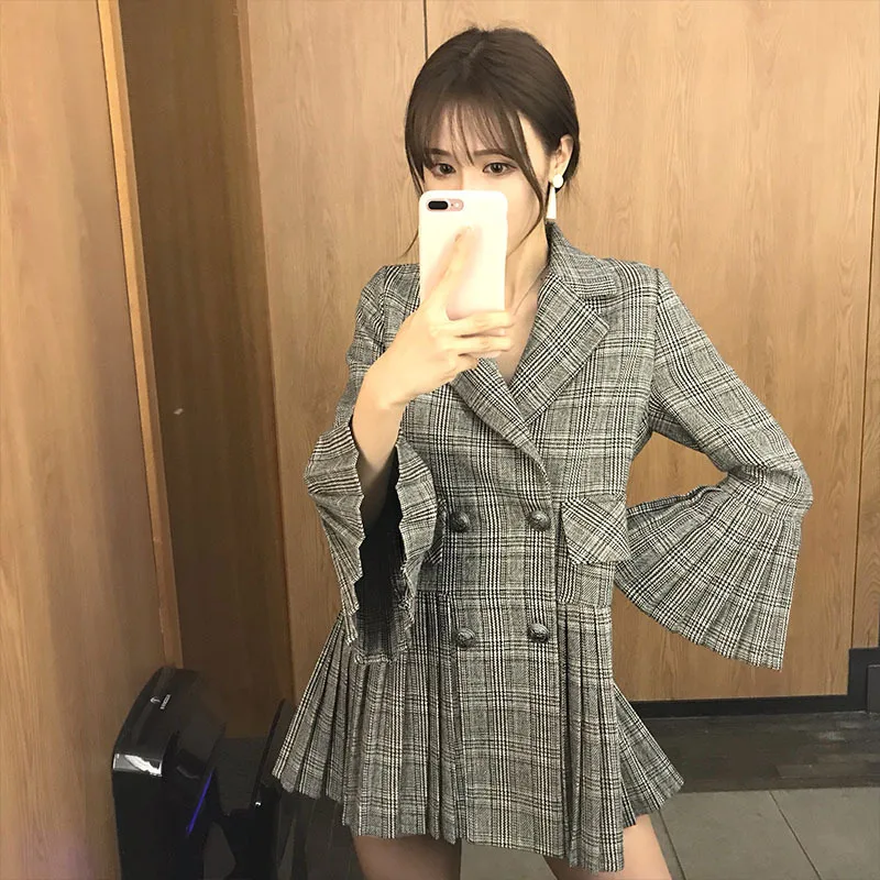 Двубортное шерстяное пальто для женщин 2020 модное зимнее женское платье