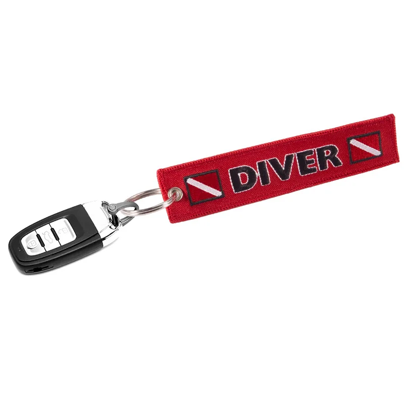 

2020 Foreign Trade New Hot Style Vehicle Key Chains Men Women Lovers Aviation Gift Embroidery Key Chain Letter: Diver Key Rings