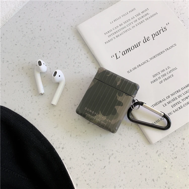 Модный белый камуфляж зеленый мрамор анти-падение беспроводной для iPhone airpods 1 2 для iPhone гарнитура чехол Мягкий силиконовый чехол