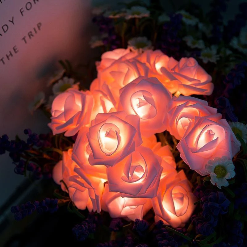 

String Lights LED Rose Fairy Light USB Battery-powered Outdoor Lights Garland Bedroom Wedding Decoration Christmas Hanging Light