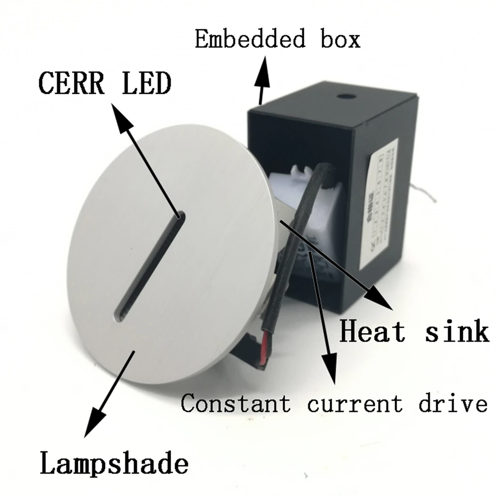 Светодиодный настенный светильник, 3W, лестничный светильник, AC85-265V, ступенчатый светильник, для помещений, встраиваемая лестница, лестничный светильник, коридор, настенные лапки, бра, светильник s